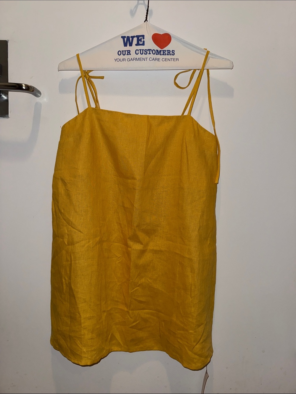 Reformation Yellow Linen Shift Dress in S